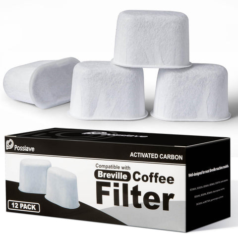 Possiave charcoal water filters for Breville BWF100, ready for quick replacement.