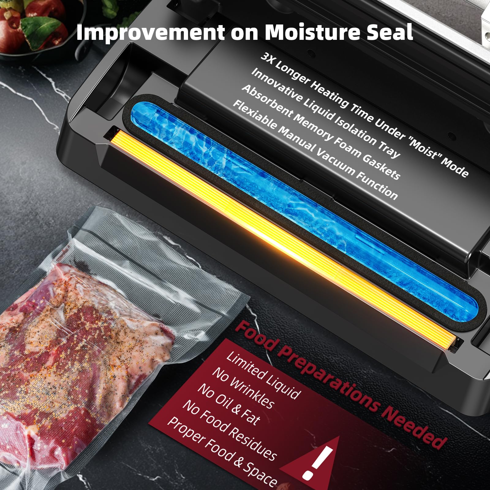 Potane One-Touch operation enables fast auto-seal cycles for busy kitchens.