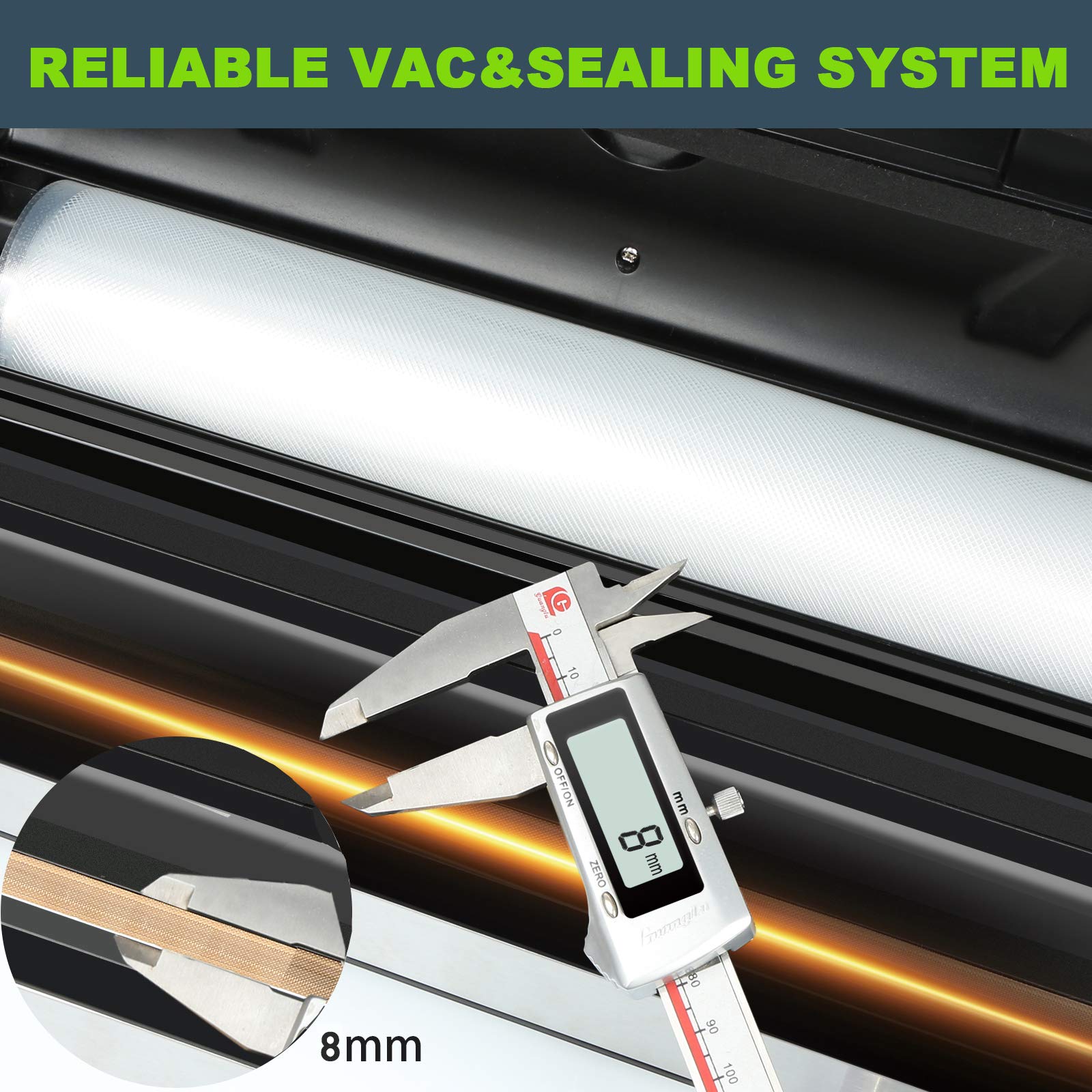 Potane Precision Vacuum Machine 8mm seal element for strong seals