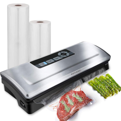 Potane Precision Vacuum Sealer top view shows a compact, kitchen essential for fresh storage.