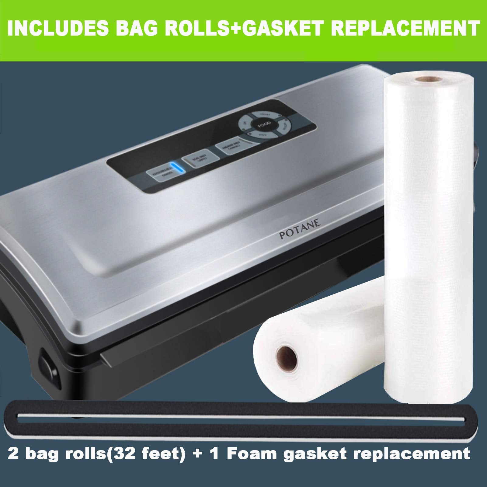 Potane starter kit included with bags and accessories for ready-to-use sealing.