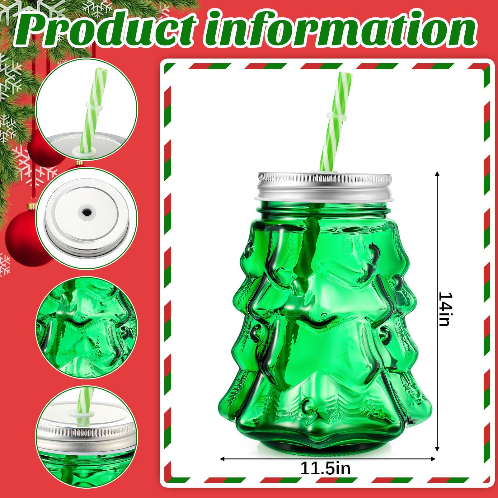 Potchen 19 oz Christmas drinkware ready for beverages, iced tea, or cocktails.