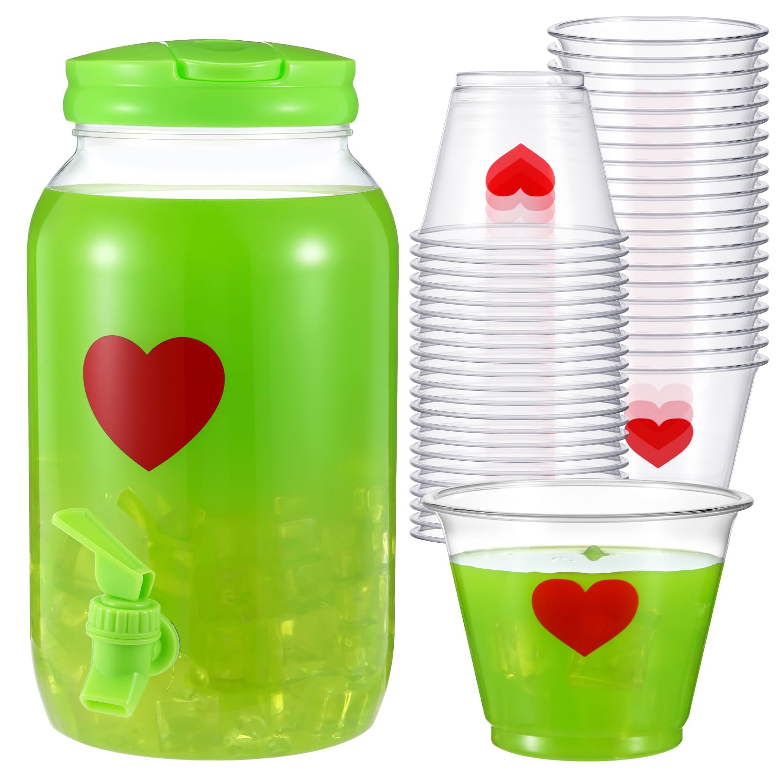 Potchen 25 red heart cups for festive gatherings