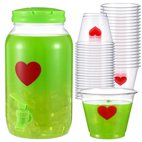Potchen 25 red heart cups for festive gatherings