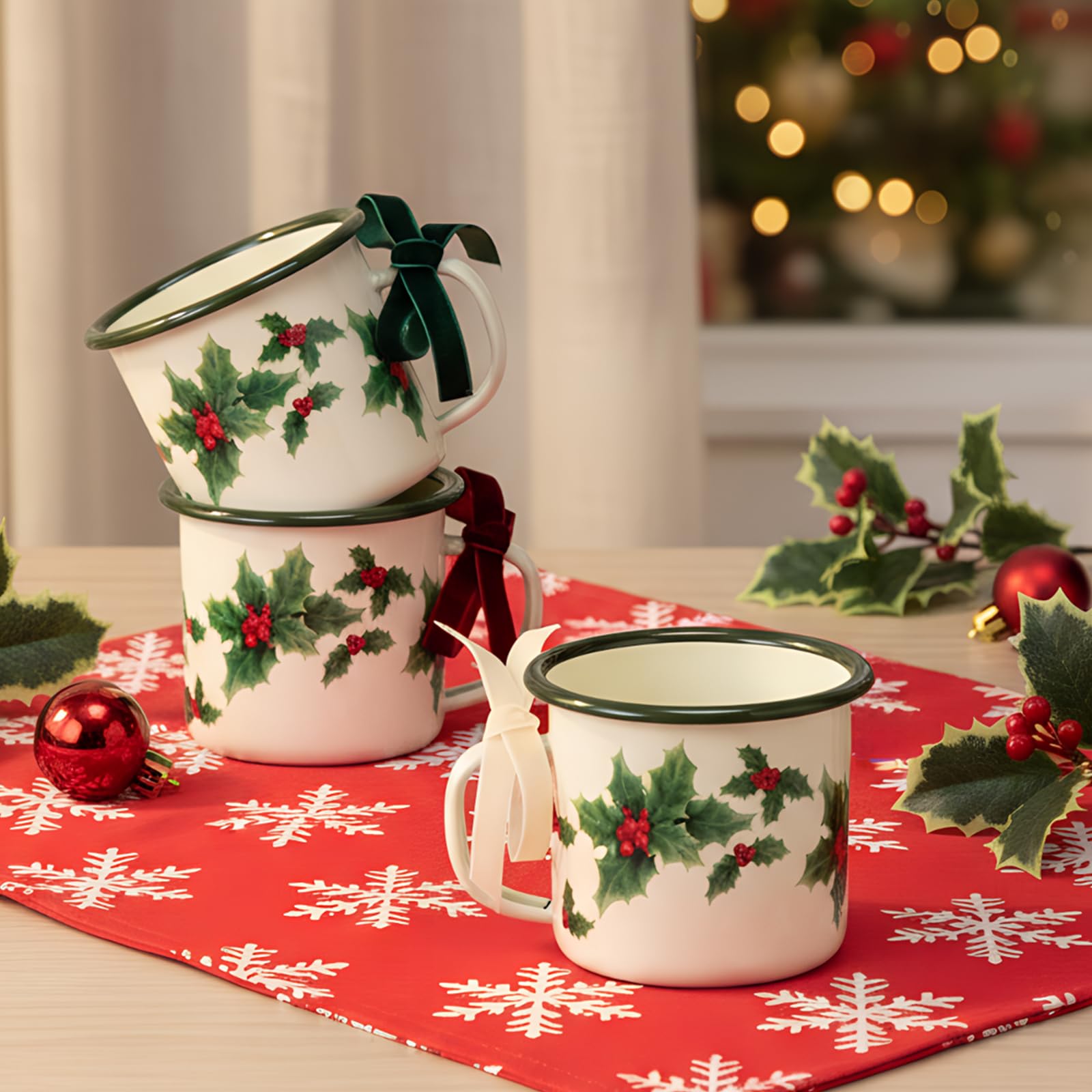 Potchen mug set with velvet ribbons ready for gifting
