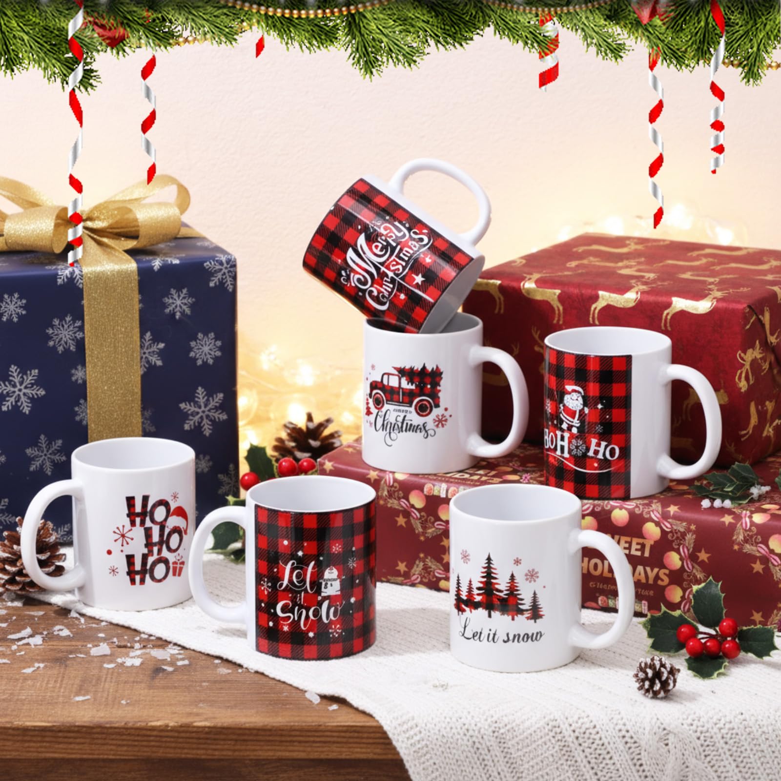 Potchen Christmas mug vintage red truck design ideal for holiday entertaining.