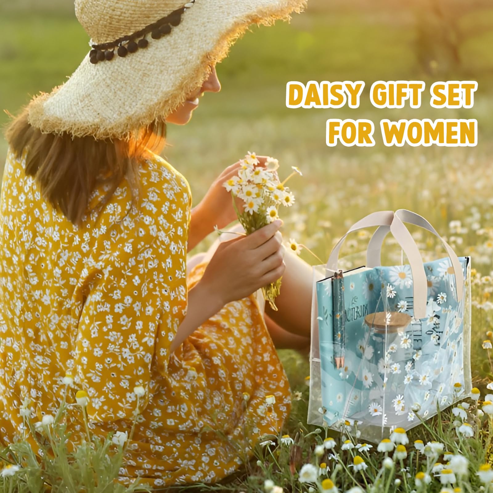 Potchen daisy hair tie adds gentle flair to outfits.