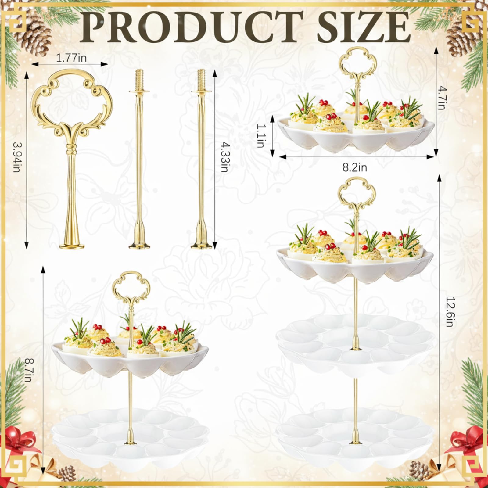 Potchen detachable tower design showcases eggs neatly on multiple tiers