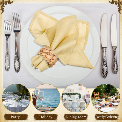 Potchen farmhouse dining napkin ring set enhances casual family meals