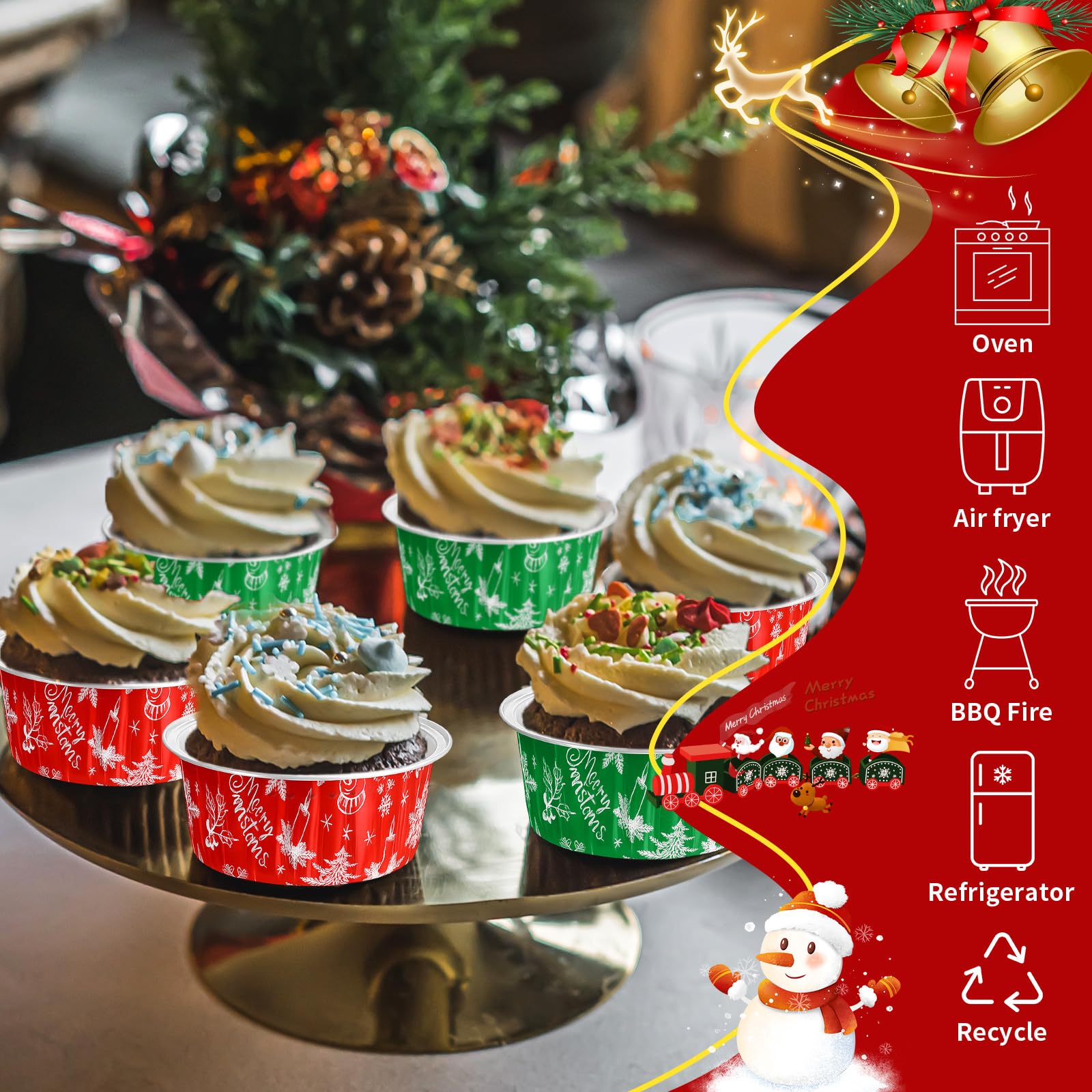 Potchen mirror-finish interior eases cleaning and enhances presentation of desserts.
