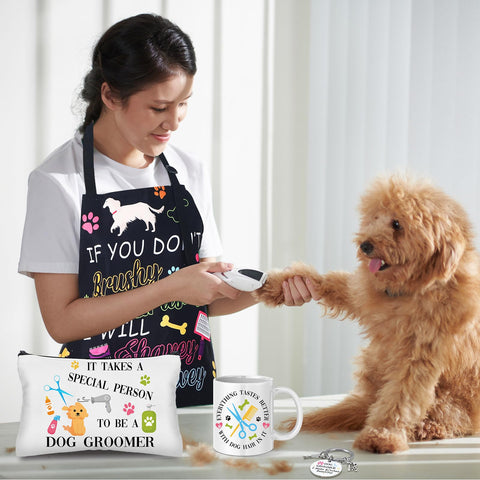 Potchen socks, cushioned and stretchy for all-day comfort on long grooming days.