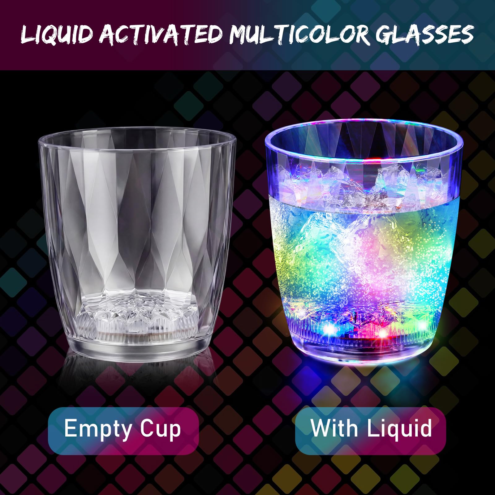 Potchen glow cups in a 6-pack are ideal for sharing at parties.