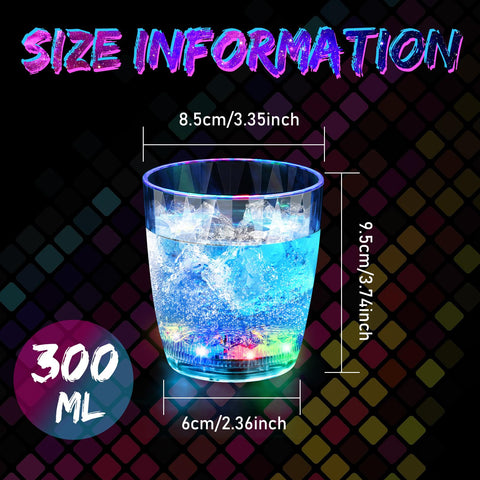 Potchen neon shot glasses display rhythm and color change for celebrations.