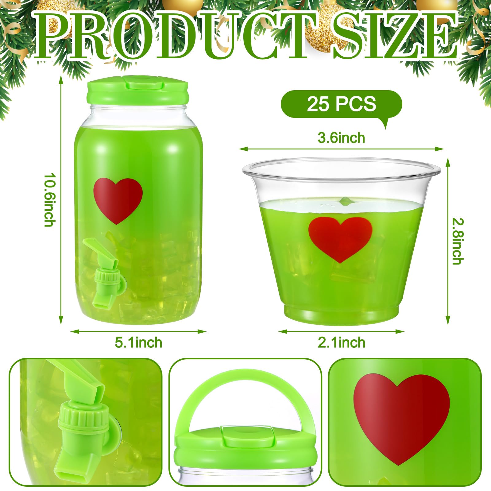 Potchen lime green decoration brightens holiday drink station