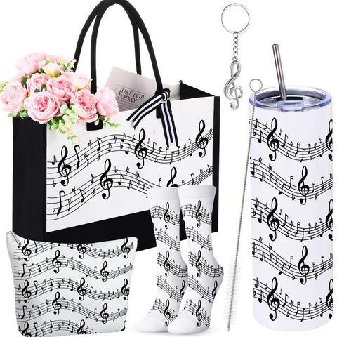 Potchen 20 oz tumbler with musical notes keeps drinks hot or cold
