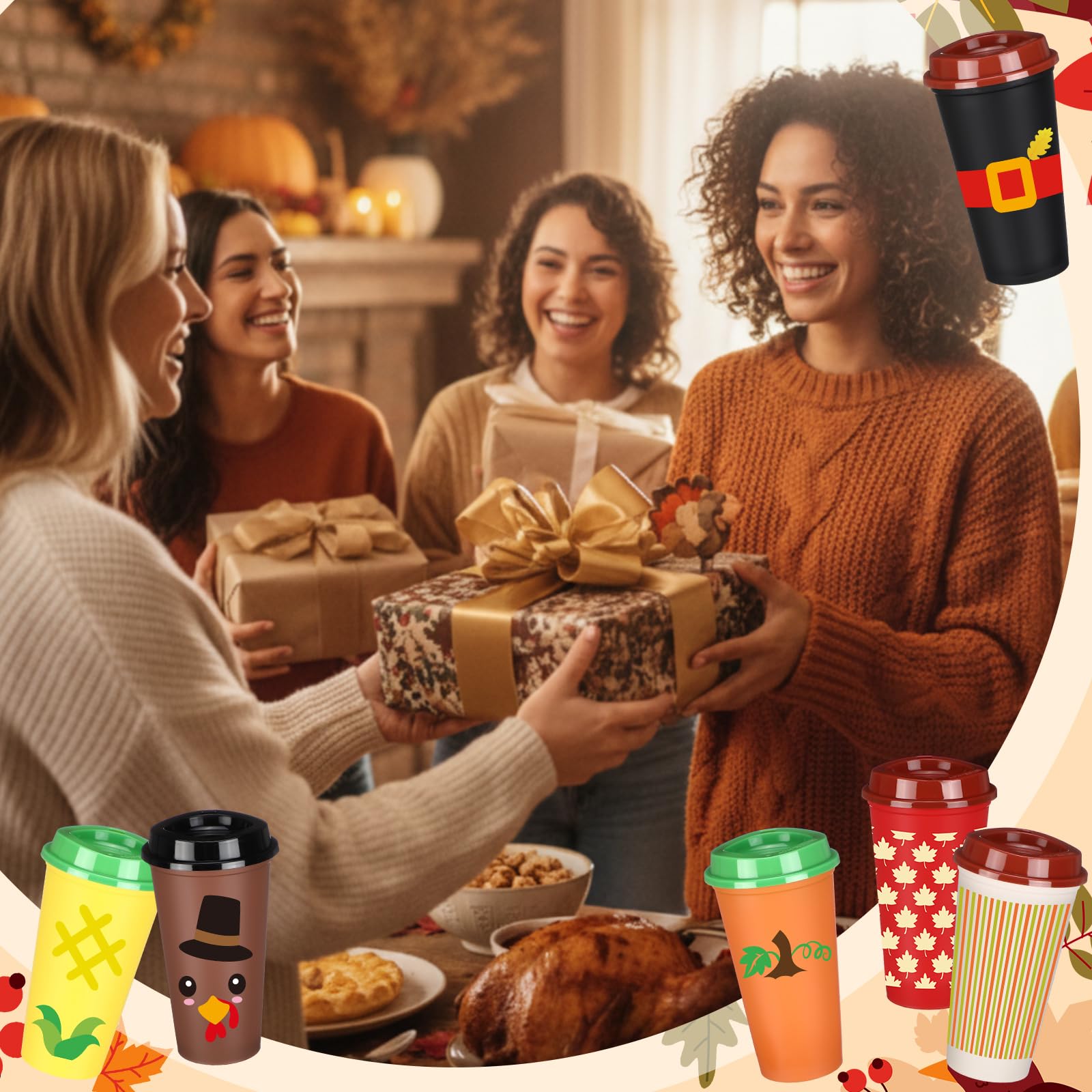 Potchen 16 oz cup with multicolor design, practical for hot or cold drinks