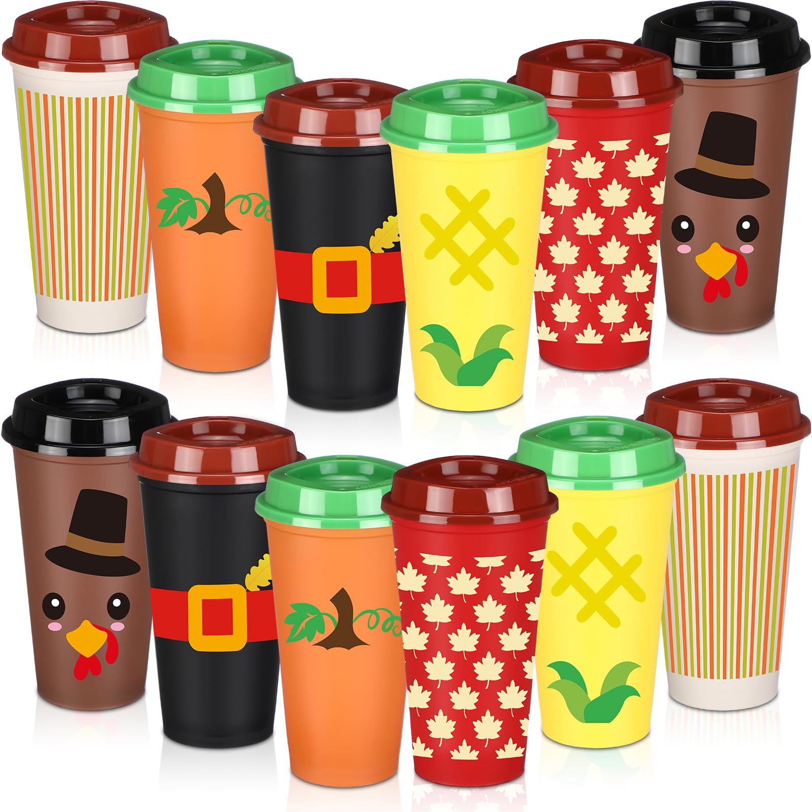 Potchen 16 oz cup with pumpkin design, ideal for seasonal hot beverages