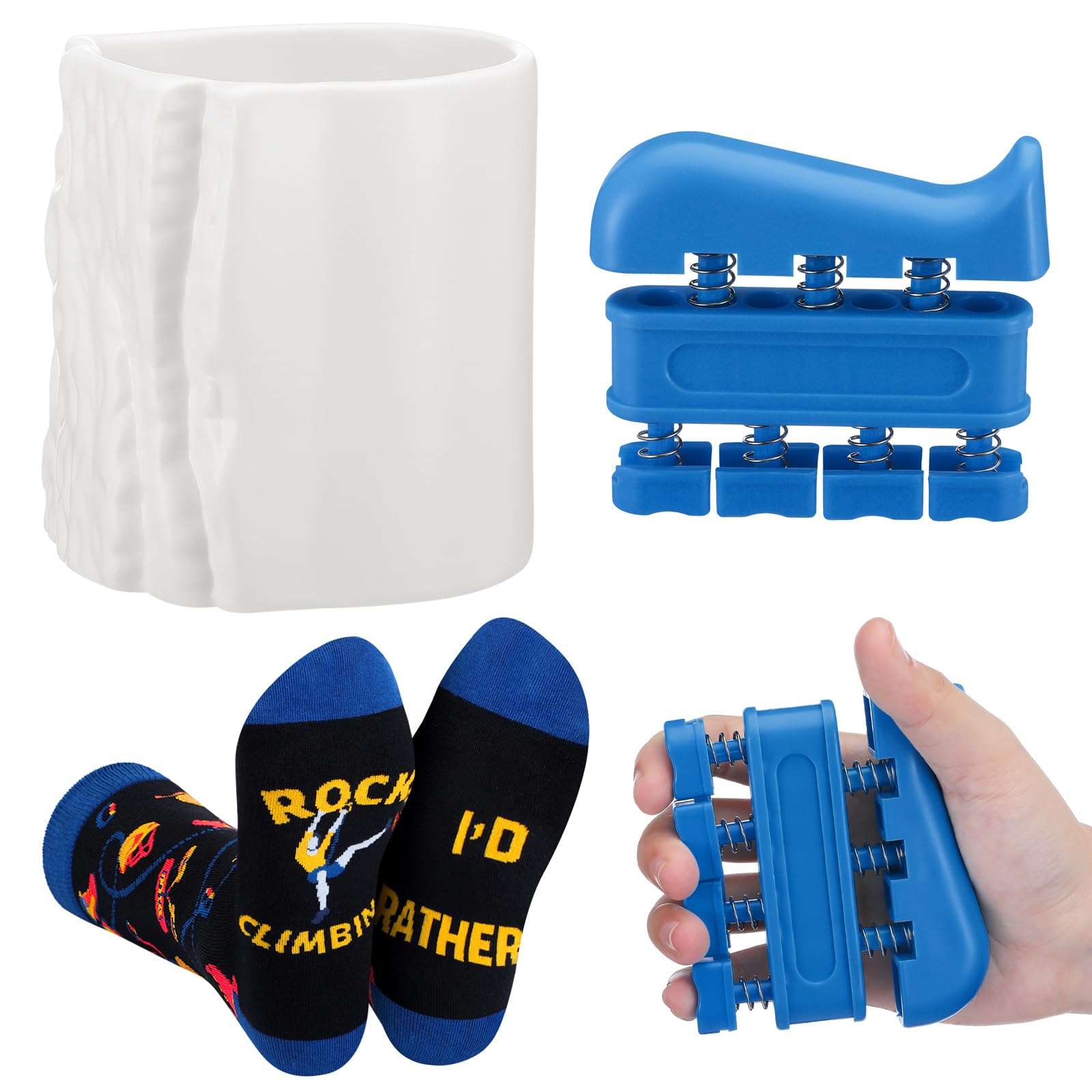 Potchen white ceramic climbing cup highlights grip-friendly design for climbers.