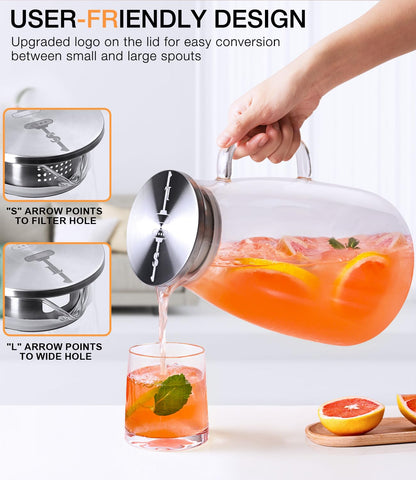 Potdoctor glass pitcher holds 1 gallon for large gatherings