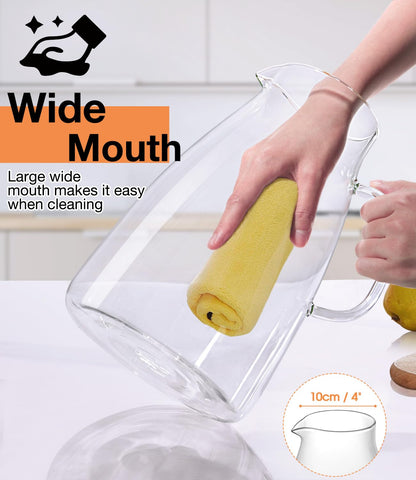 Potdoctor glass pitcher ergonomic handle for comfortable grip