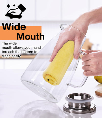 Potdoctor 2 liter capacity pitcher for family beverages and gatherings.
