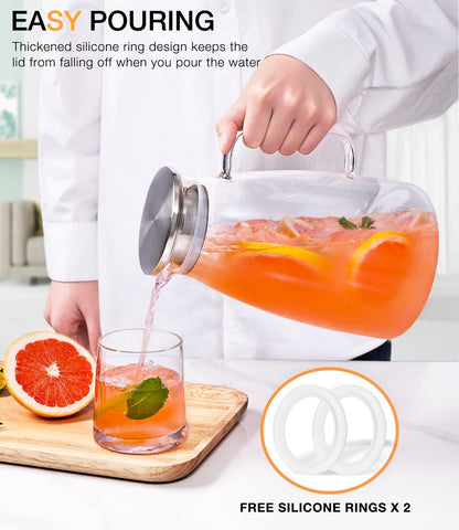 Potdoctor pitcher with wide spout for mess-free pouring and quick serving.