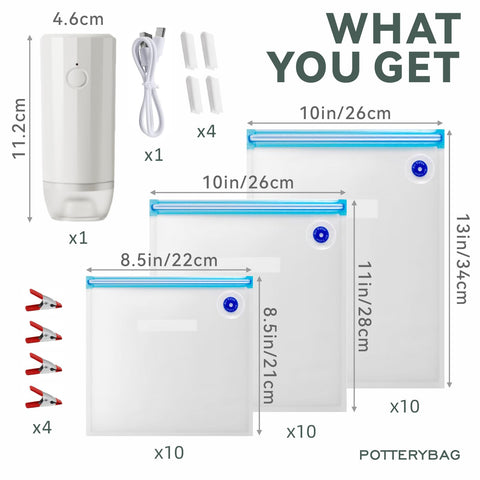 PotteryBag auto pump upgraded seal for airtight sous vide sealing