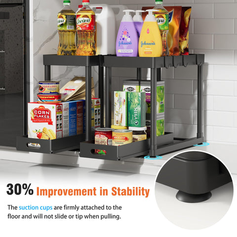 POUGNY pull-out drawer for cabinets enhances accessibility of tall bottles.