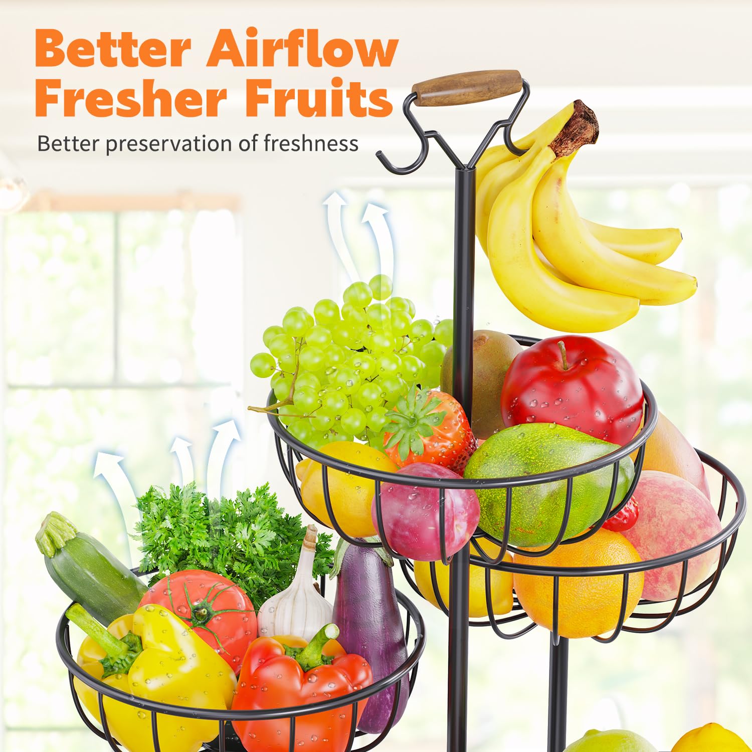 PouHenier.jh removable tiers let you customize space for fruit vegetables or mixed produce