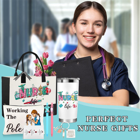 Pounira 8-piece nurse gifts set displayed for appreciation.