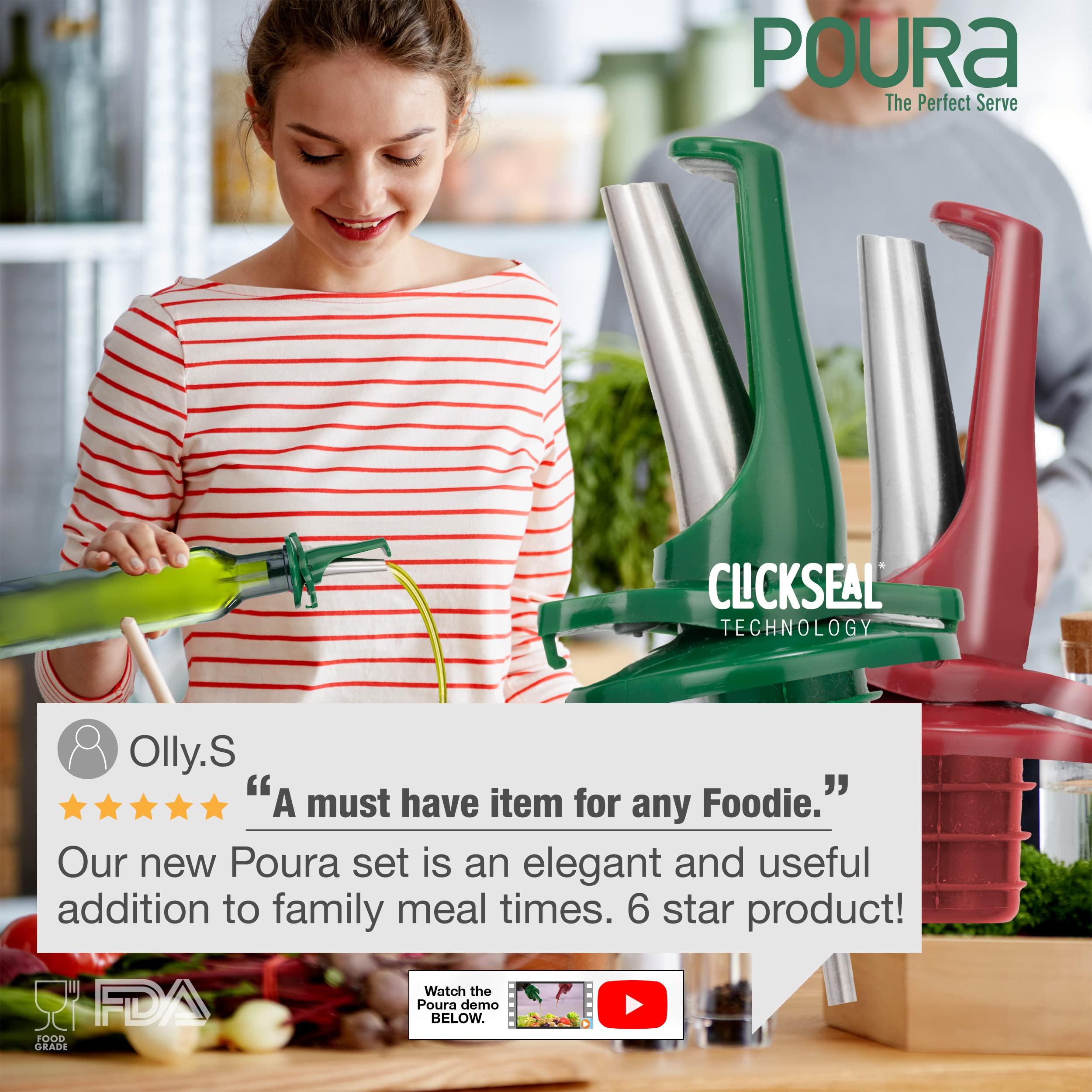 Poura long-lasting kitchen tool reduces mess and waste.