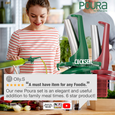 Poura long-lasting kitchen tool reduces mess and waste.