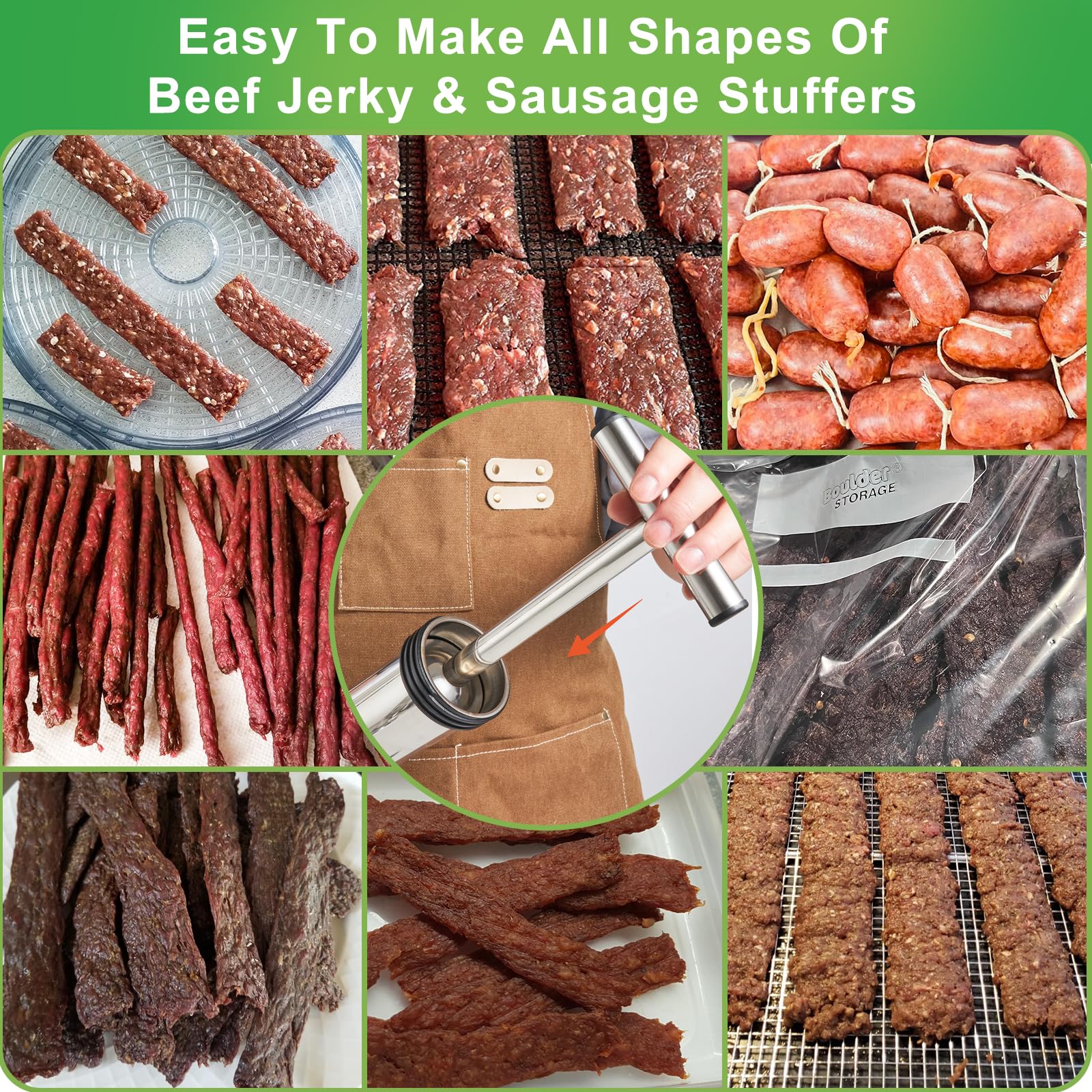 Pousutong jerky gun nozzle set enables versatile shapes for custom jerky