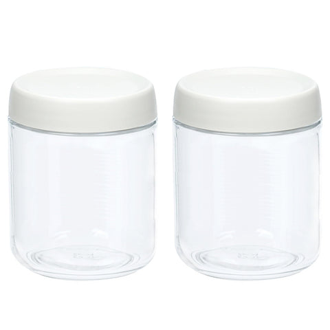 Povinmos 2Pack overnight oats containers in clear glass for easy prep.