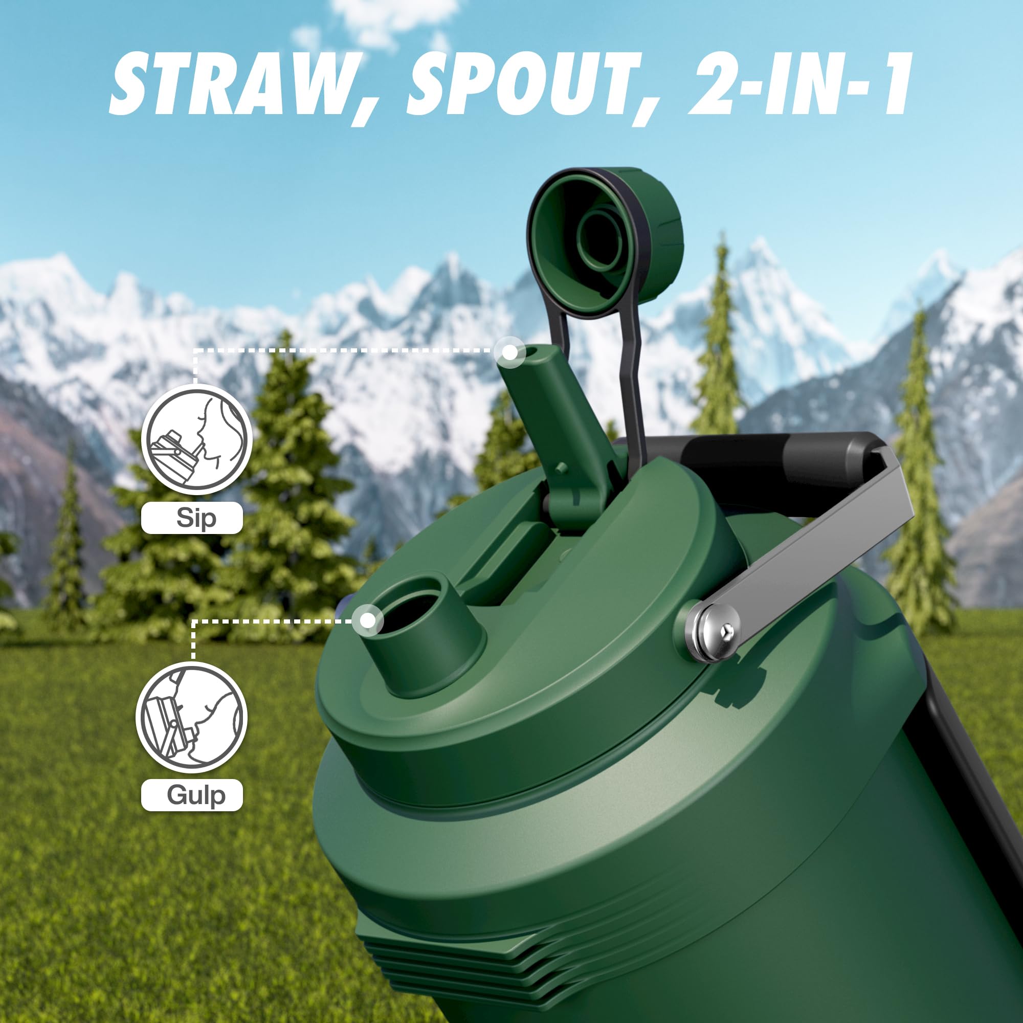 POWCAN 128 oz capacity supports all-day hydration on outdoor adventures.