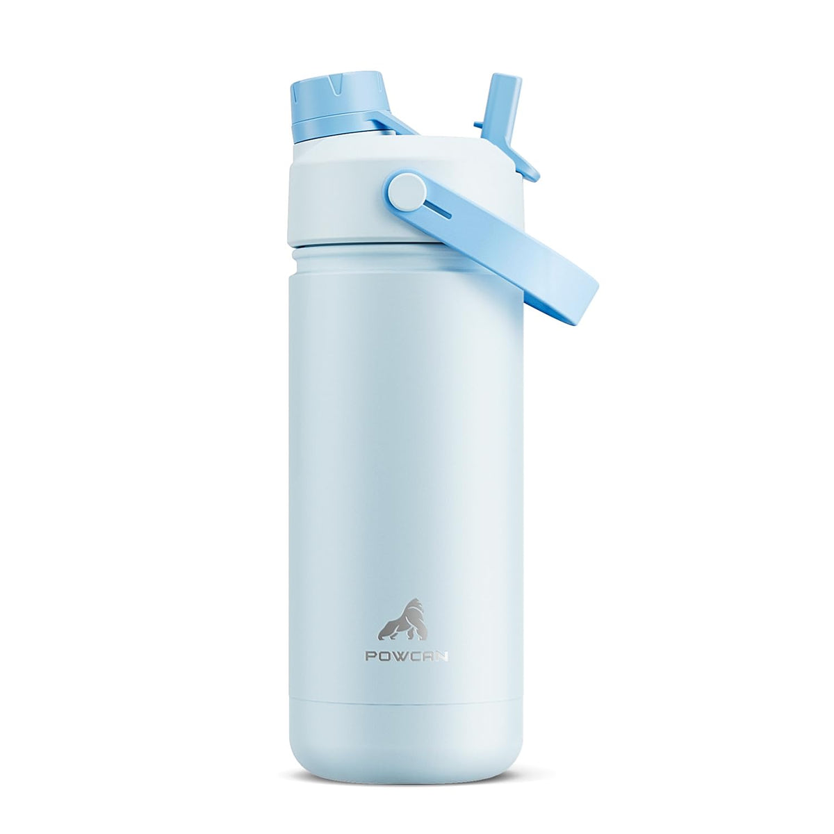Powcan 18oz insulated bottle Sea Breeze shows cold retention for travelers