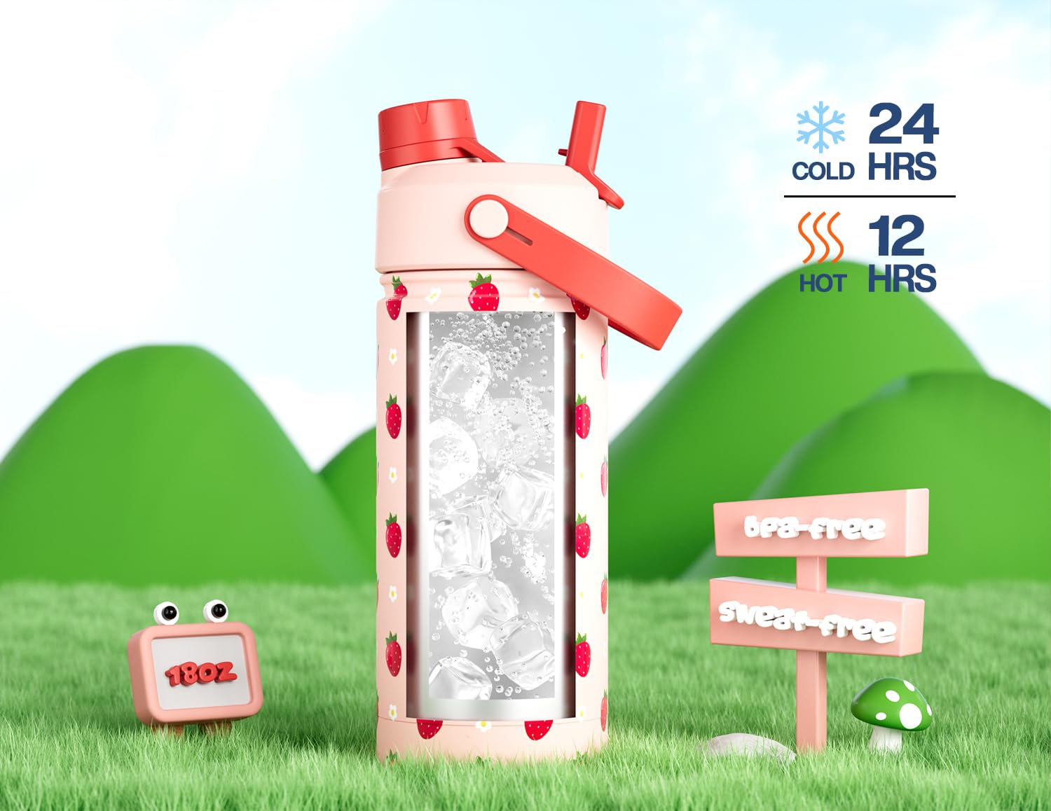 POWCAN stainless steel kids bottle, easy to clean after playtime.