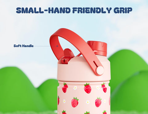 POWCAN 18oz bottle, two-in-one lid for sipping or gulping during school.