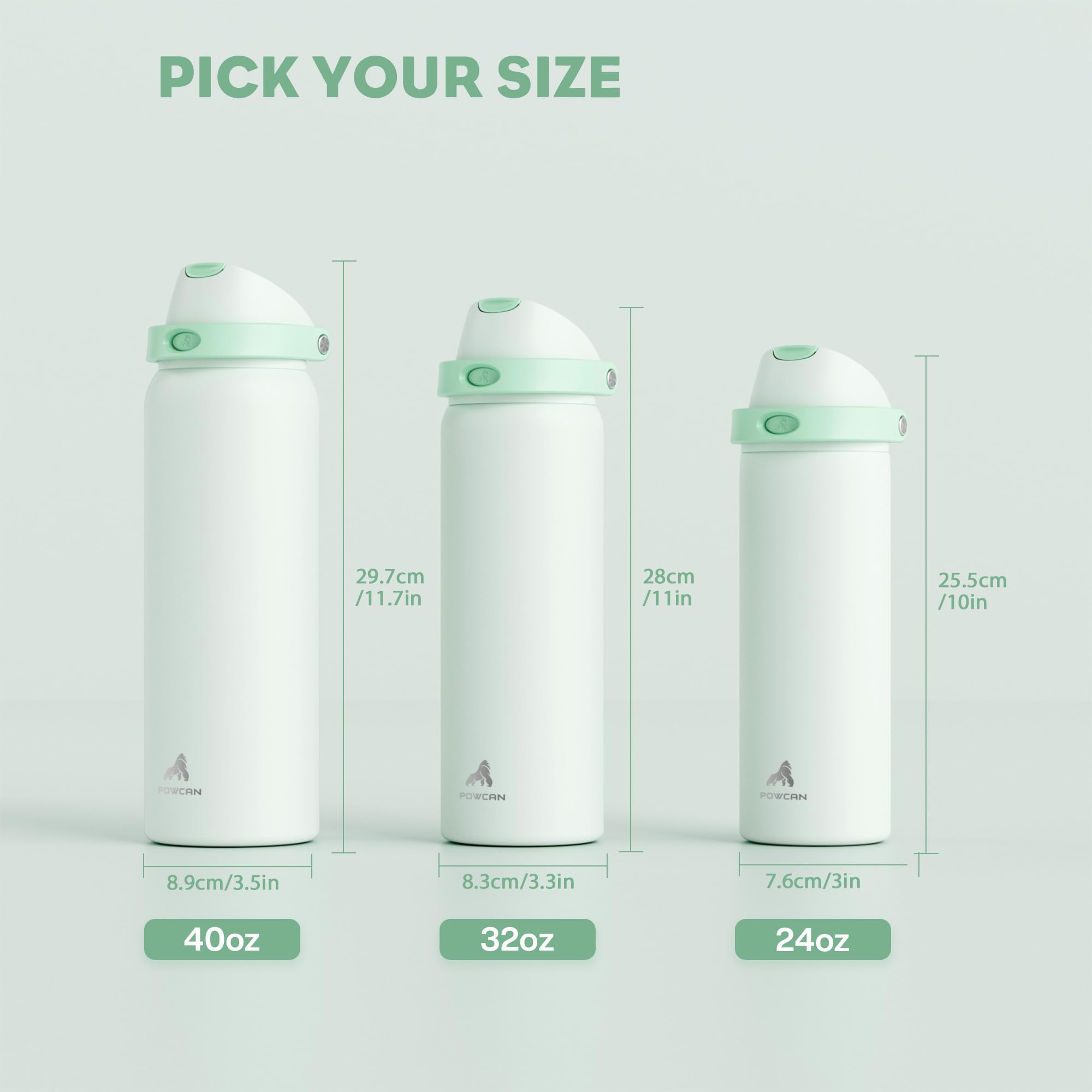 POWCAN 24 oz bottle leakproof lid prevents spills during commutes and travel