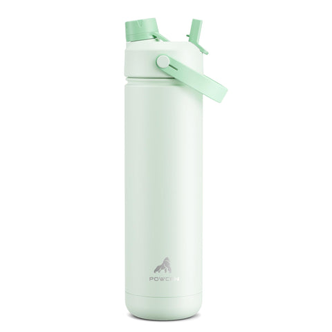 Powcan 26 oz insulated bottle mint front view shows portability and style.