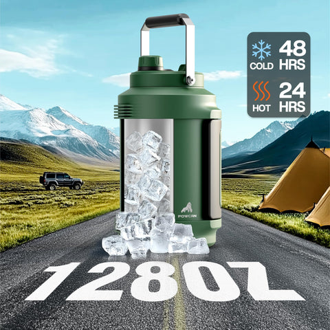 POWCAN 2-in-1 lid with straw and spout enables easy sipping on the move.