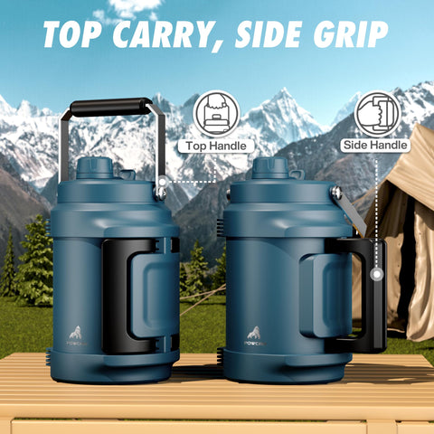 Powcan 2-in-1 straw-spout lid for sipping or pouring on the move.