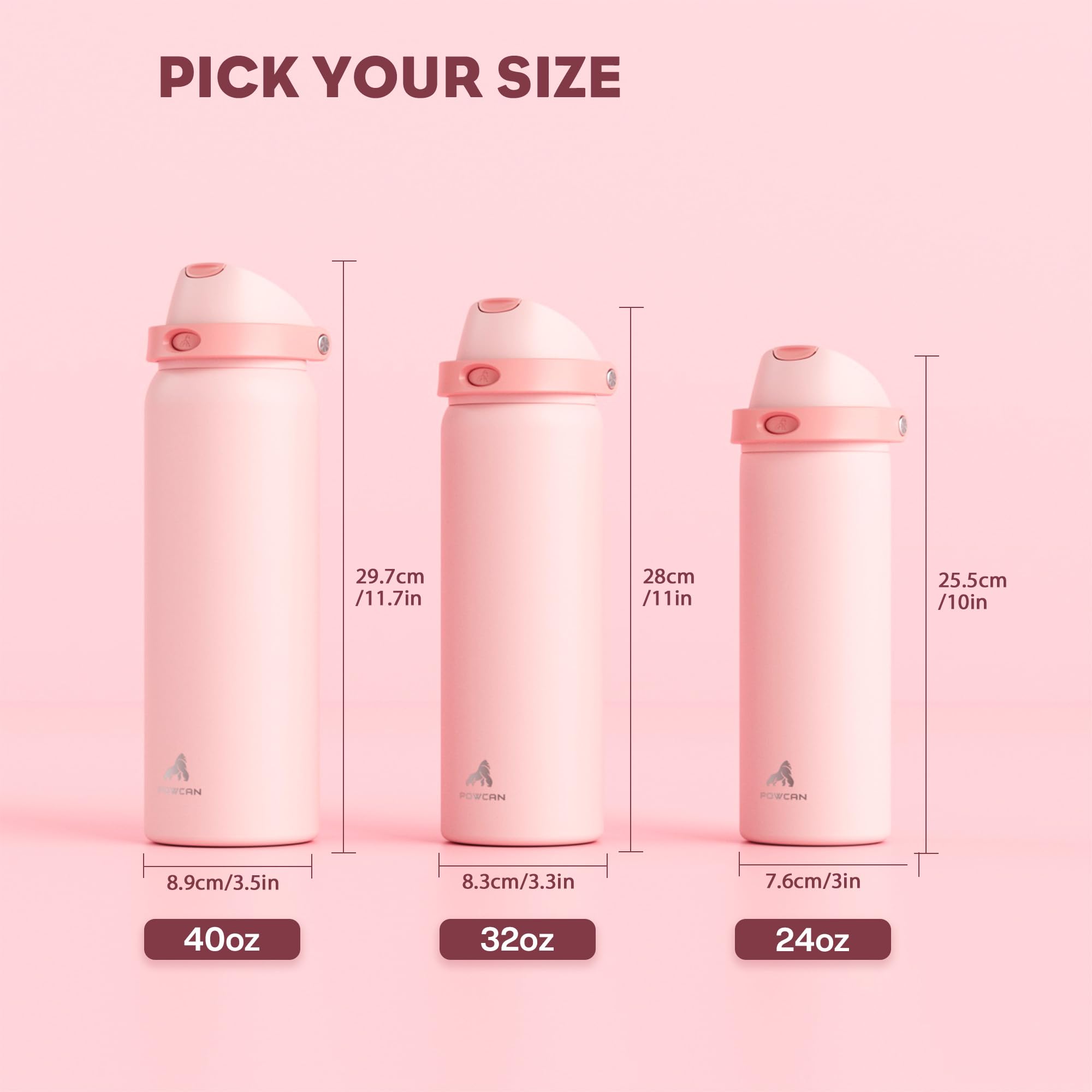 POWCAN 32oz bottle in cotton-candy color for stylish daily hydration.