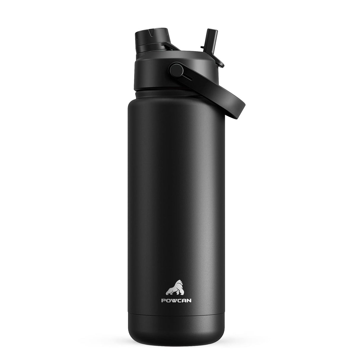 POWCAN 32 oz insulated bottle in Dark Knight keeps beverages cold.