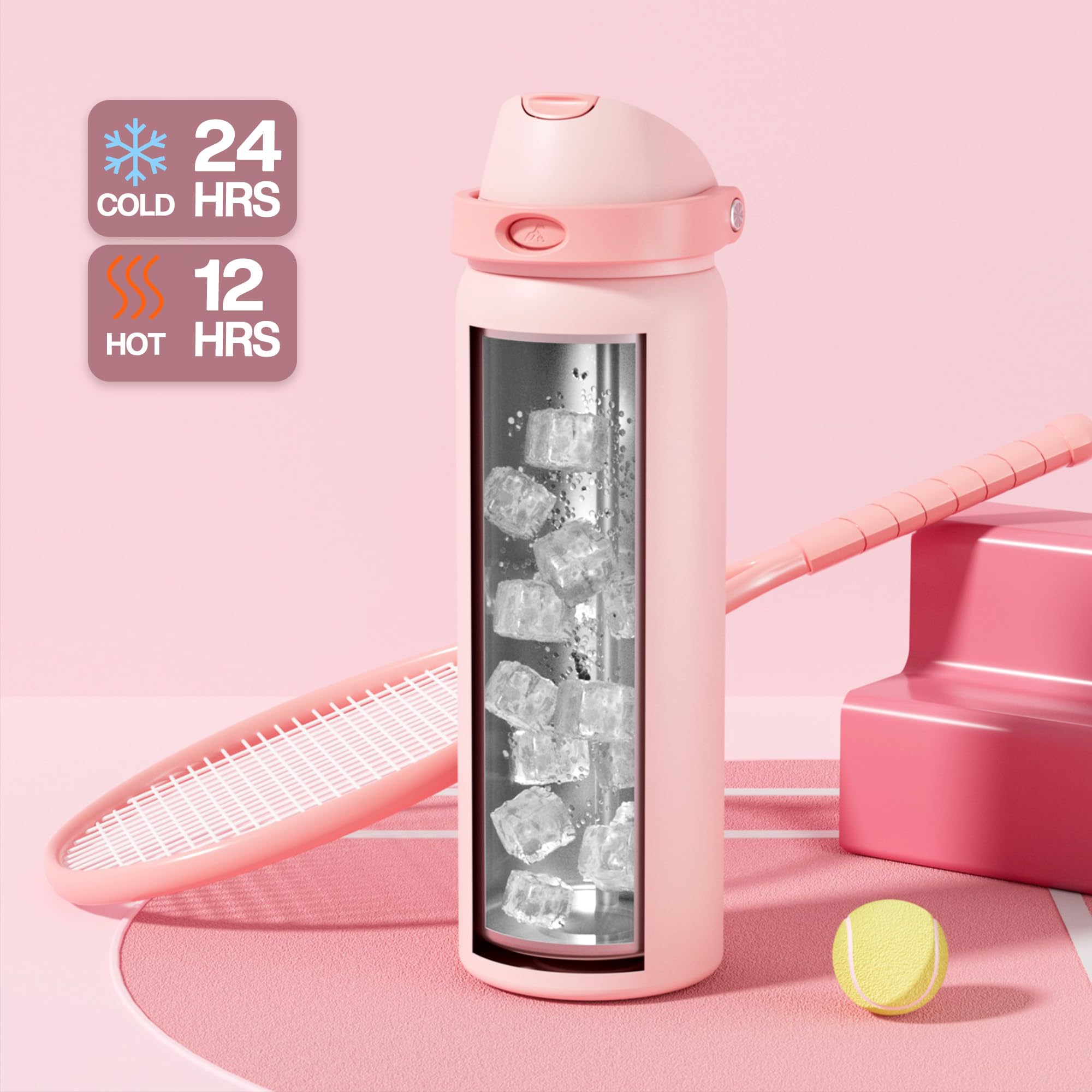 POWCAN bottle with leakproof lid keeping contents secure in bags.