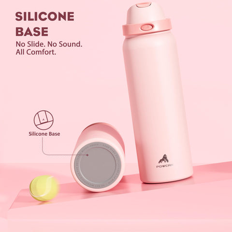 Powcan 40oz bottle silicone base keeps it steady on surfaces.