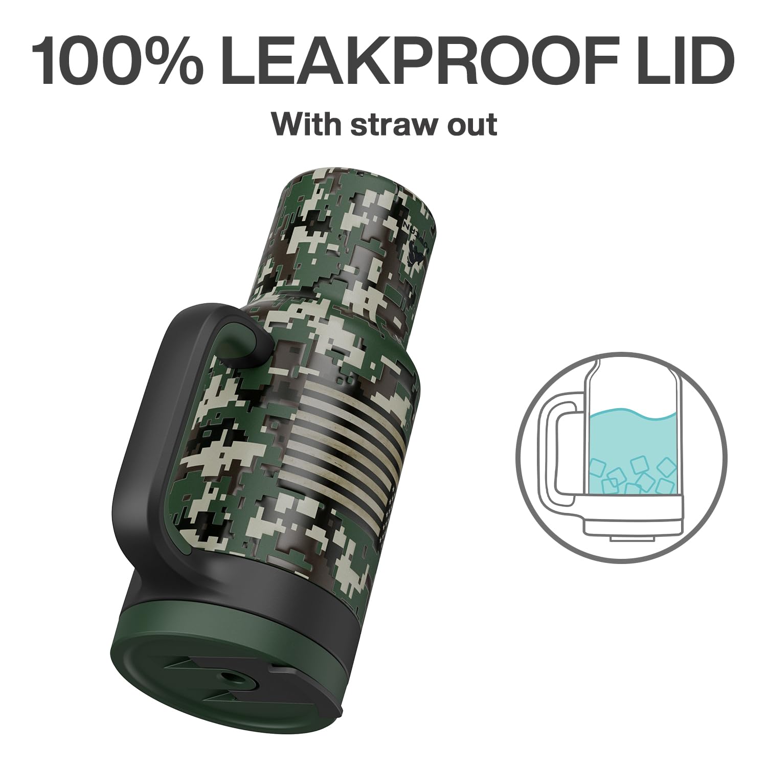 Double-walled insulation on the POWCAN tumbler keeps beverages cold with a condensation-free exterior.