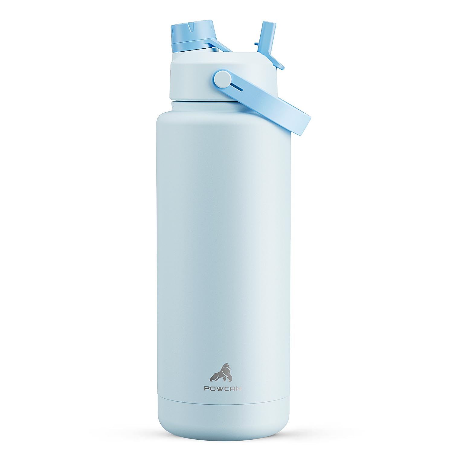 POWCAN 40 oz insulated bottle Sea Breeze side view for all-day hydration.