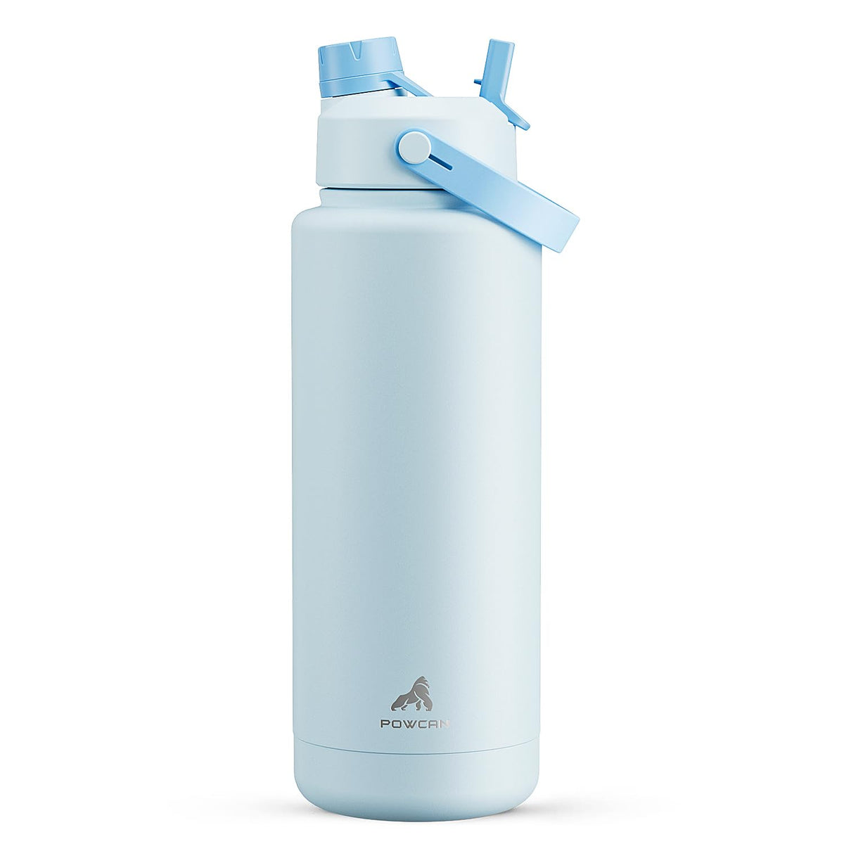 POWCAN 40 oz insulated bottle Sea Breeze side view for all-day hydration.