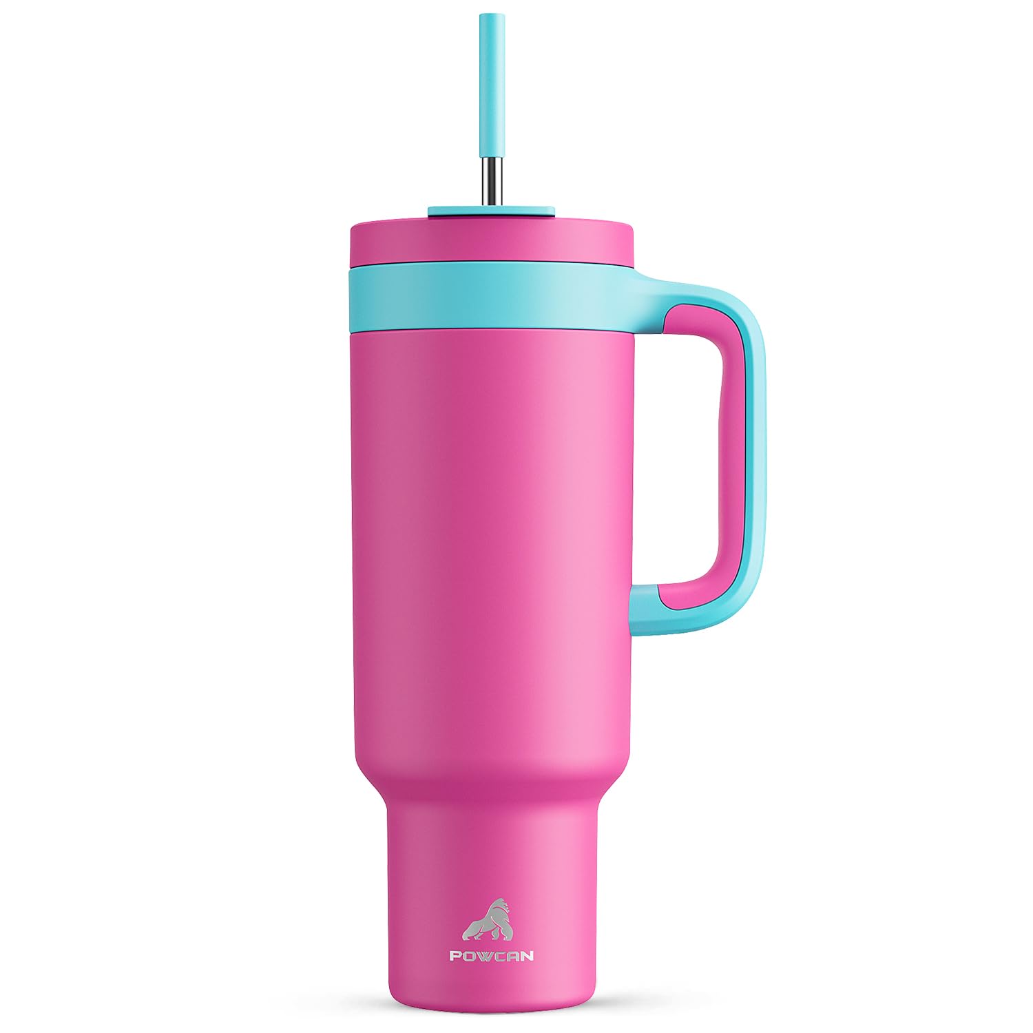 POWCAN 50 oz tumbler with handle offers a secure grip for outdoor adventures.